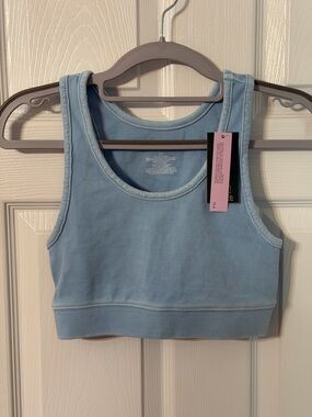 wild fable Light Blue Girls' Crop Tank  Sports Bra Top